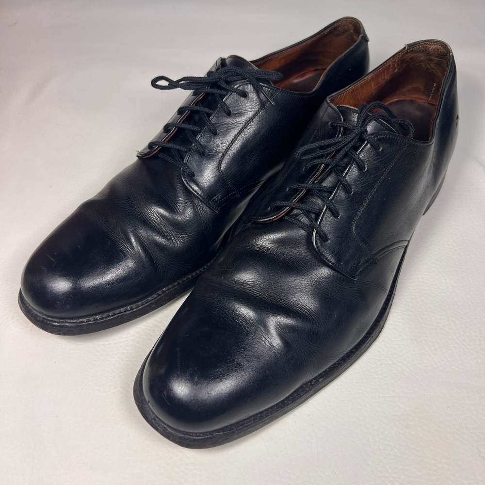 Stetson Old Masters Derby Shoes Mens 13 B Black Leather Plain Toe Vtg Heritage